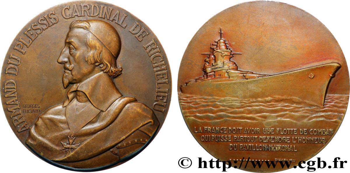 IV REPUBLIC Médaille, Le cuirassé Richelieu AU