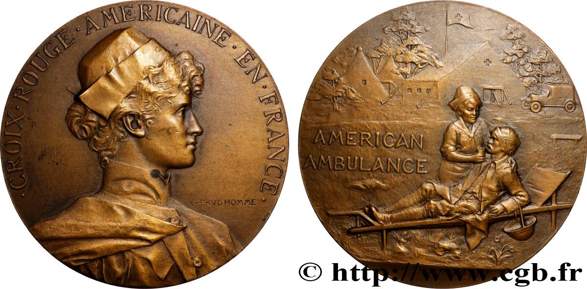 III REPUBLIC Médaille, Croix-Rouge américaine AU