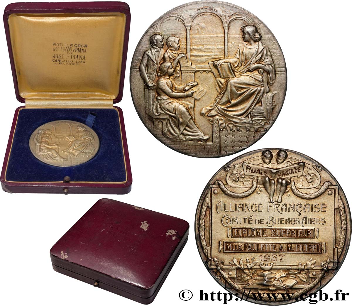 ARGENTINE Médaille, Alliance française, Comité de Buenos Aires SUP