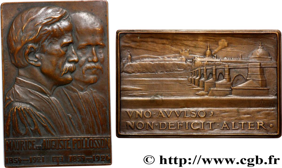 TROISIÈME RÉPUBLIQUE Plaquette, Maurice et Auguste Pollosson TTB+