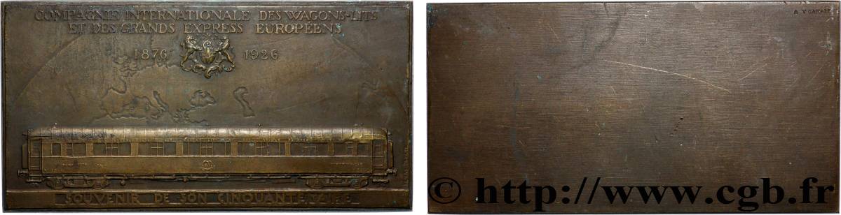 DRITTE FRANZOSISCHE REPUBLIK Plaquette, Souvenir de son cinquantenaire, Compagnie internationale des wagons-lits et des grands express européens SS