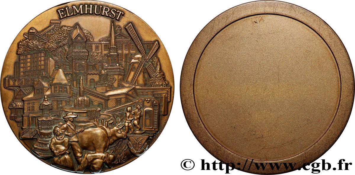 ÉTATS-UNIS D&nbsp;AMÉRIQUE Médaille, Elmhurst TTB+