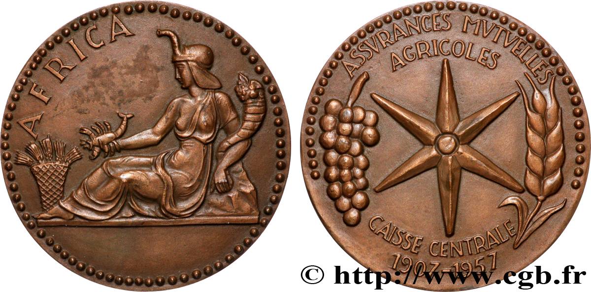 LES ASSURANCES Médaille, Caisse centrale, Africa fVZ