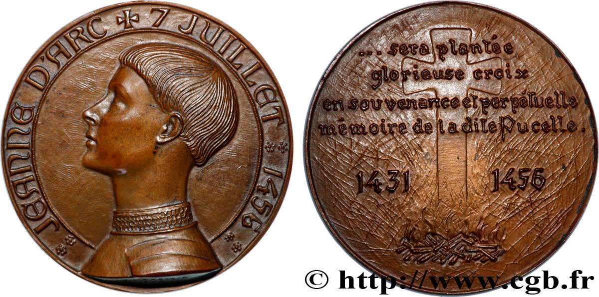 CINQUIÈME RÉPUBLIQUE Médaille, Réhabilitation de Jeanne d’Arc TTB+