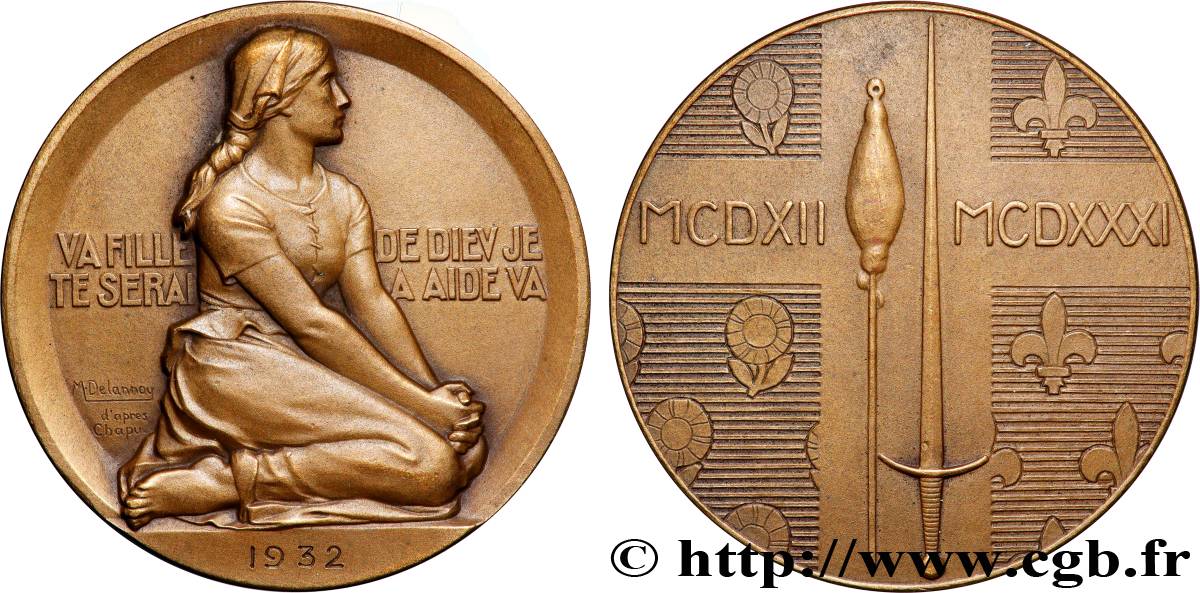 TROISIÈME RÉPUBLIQUE Médaille, 500e anniversaire de la mort de Jeanne d&nbsp;Arc TTB+