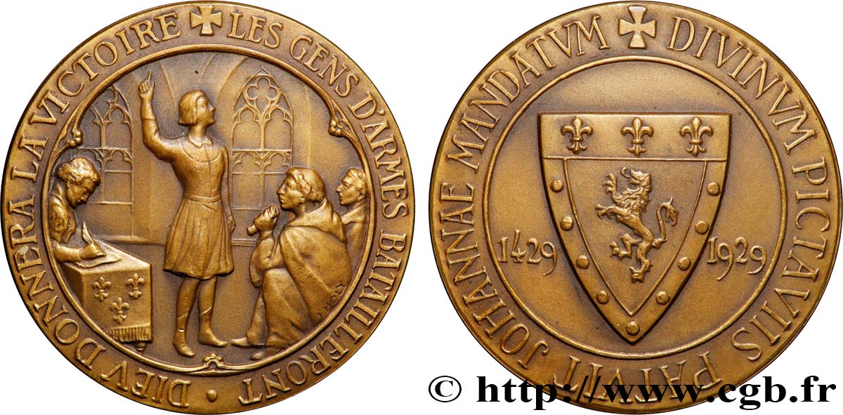 POITIERS ET LE POITOU Médaille, 500e anniversaire, Examen de conscience de Jeanne d’Arc à Poitiers TTB+