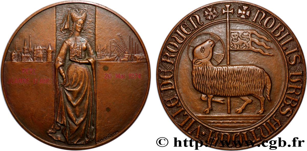 VILLES ET MAIRIES Médaille, Ville de Rouen, Fête de Jeanne d’Arc TTB+