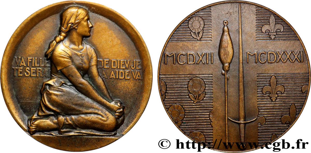TROISIÈME RÉPUBLIQUE Médaille, 500e anniversaire de la mort de Jeanne d&nbsp;Arc TTB