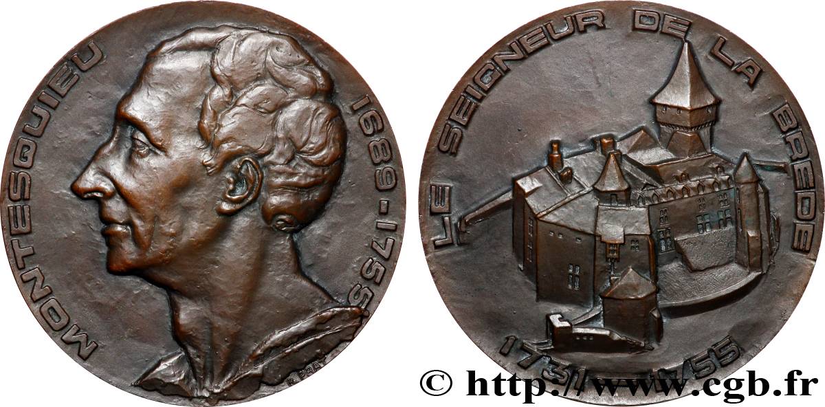 QUATRIÈME RÉPUBLIQUE Médaille, Montesquieu, Association nationale des avocats  TTB+