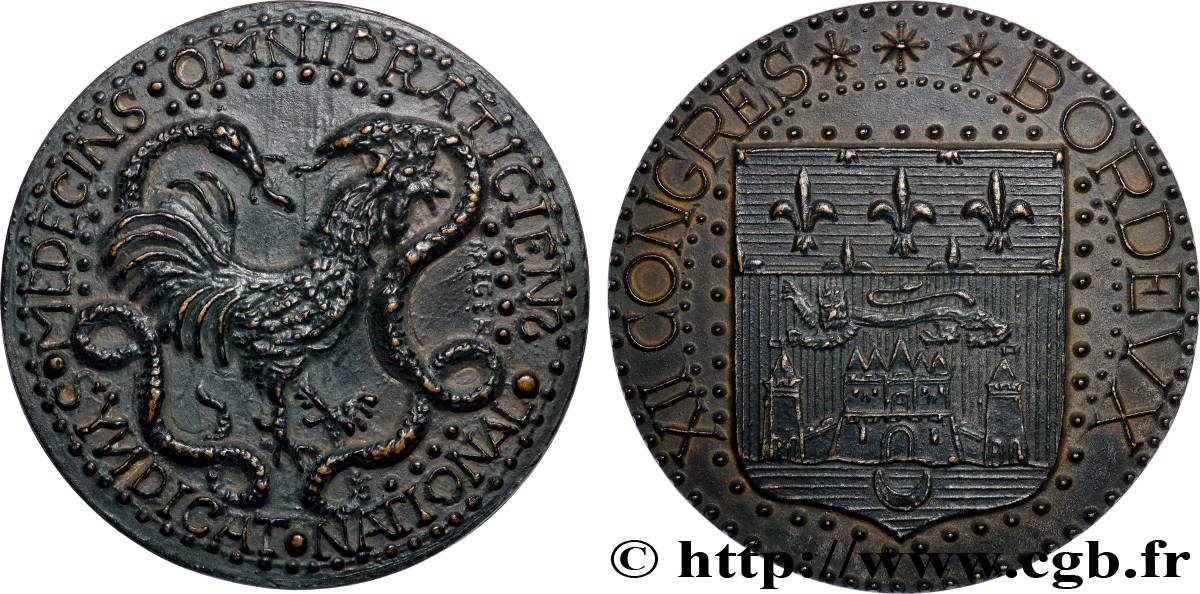 MÉDECINE - SOCIÉTÉS MÉDICALES - MÉDECINS/CHIRURGIENS - ASSISTANCE PUBLIQUE Médaille, Congrès des médecins omnipraticiens TTB+