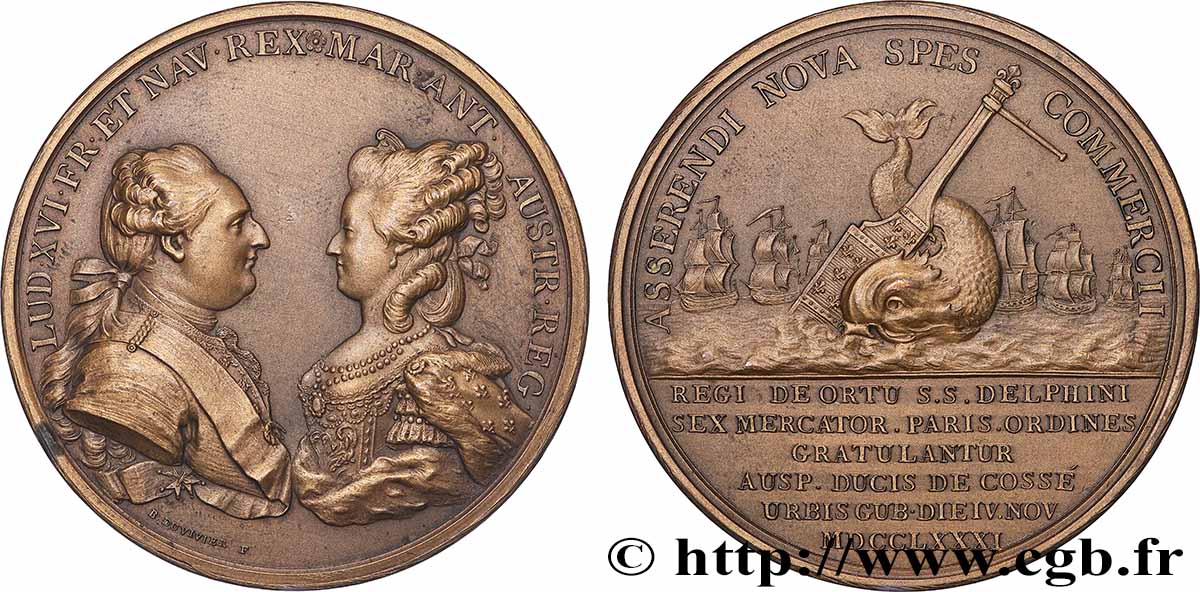 LOUIS XVI Médaille, Naissance du dauphin, refrappe SUP