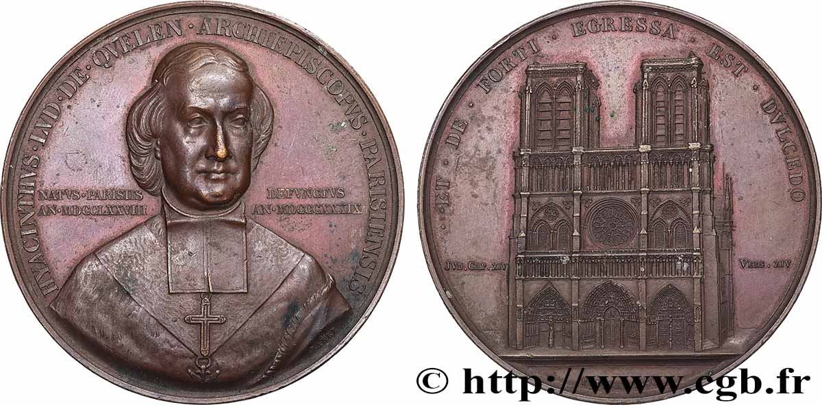 LOUIS-PHILIPPE I Médaille, Hyacinthe-Louis de Quelen, archevêque de Paris AU