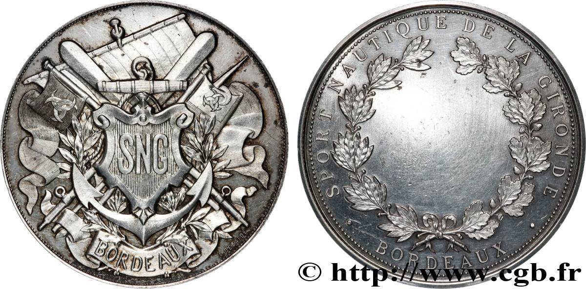 TROISIÈME RÉPUBLIQUE Médaille, Sport nautique de la Gironde, 3.e type TTB+