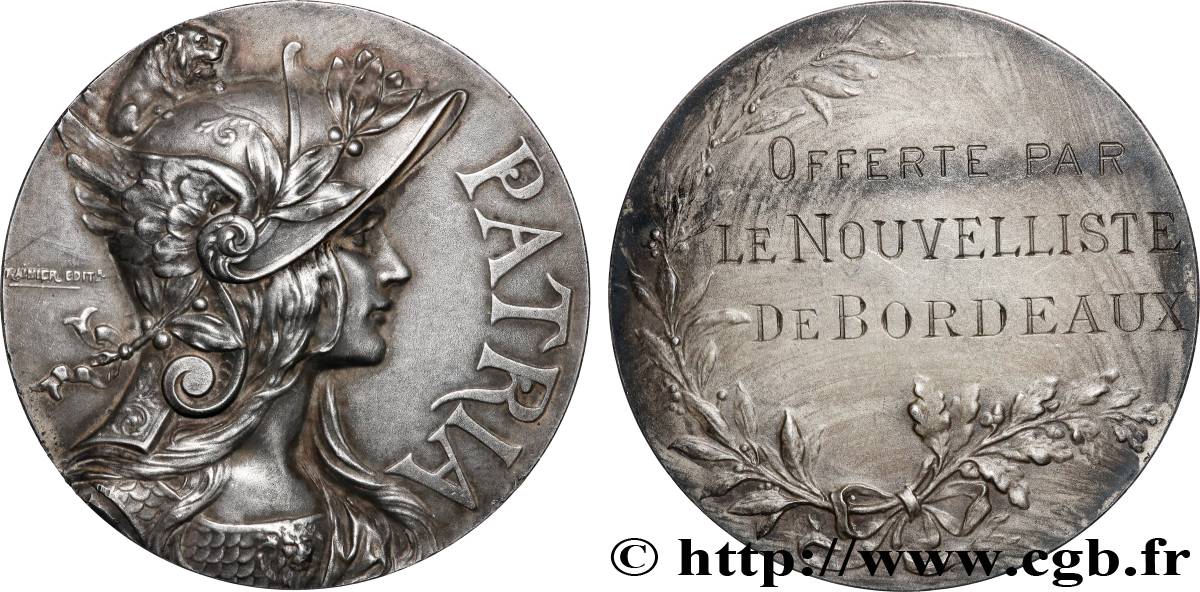 TROISIÈME RÉPUBLIQUE Médaille, Le nouvelliste de Bordeaux  TTB+