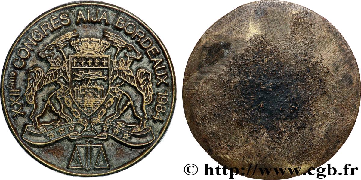 QUINTA REPUBLICA FRANCESA Médaille, XXIIe Congrès de l’Aija (Association internationale des jeunes avocats) MBC