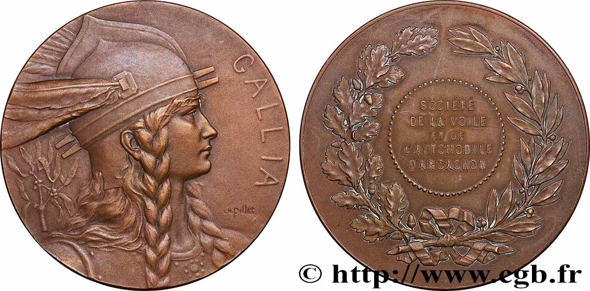 TROISIÈME RÉPUBLIQUE Médaille GALLIA, Société de la voile et de l’automobile TTB+