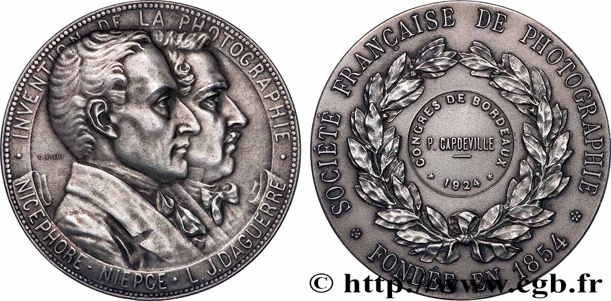 TROISIÈME RÉPUBLIQUE Médaille, Congrès de la société française de la photographie SUP