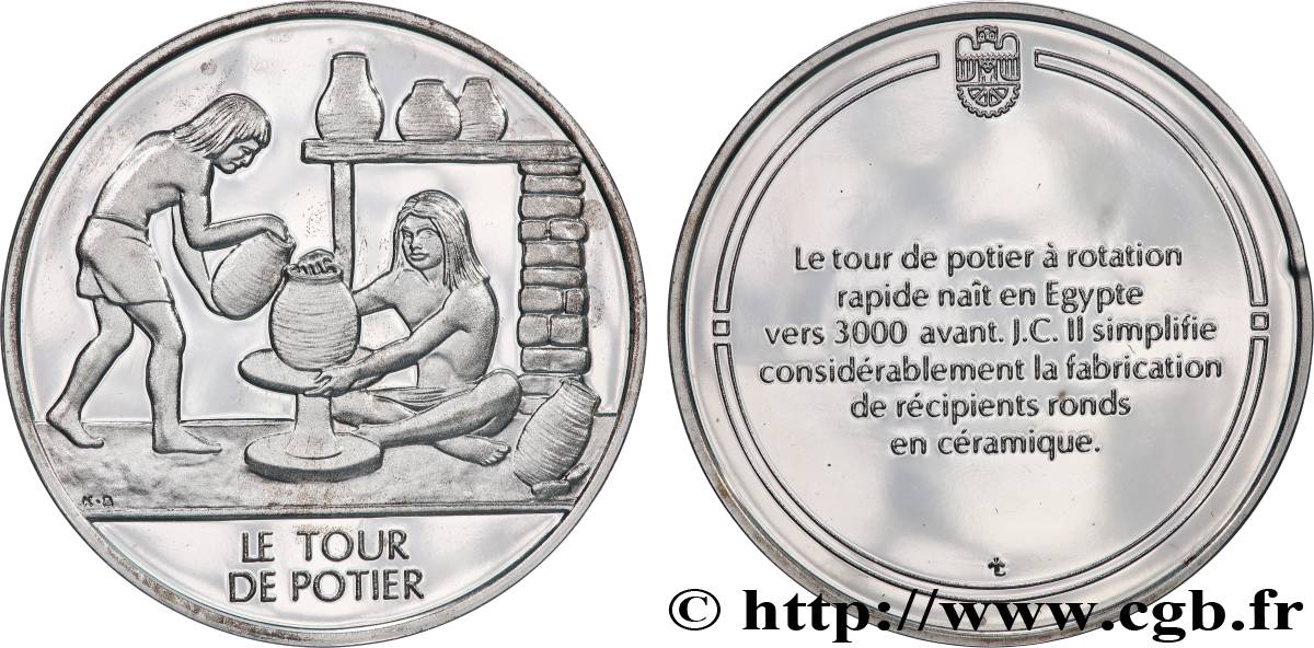 LES 100 PLUS GRANDES INVENTIONS DE L&nbsp;HUMANITÉ Médaille, Invention du tour de potier BE