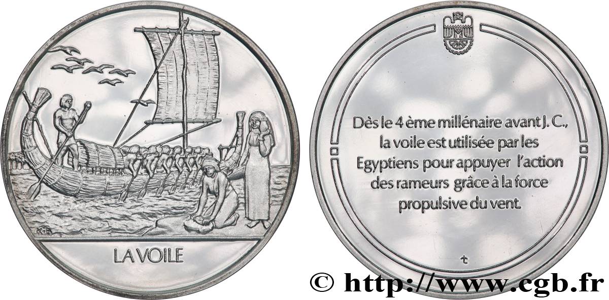 LES 100 PLUS GRANDES INVENTIONS DE L&nbsp;HUMANITÉ Médaille, Invention de la voile BE