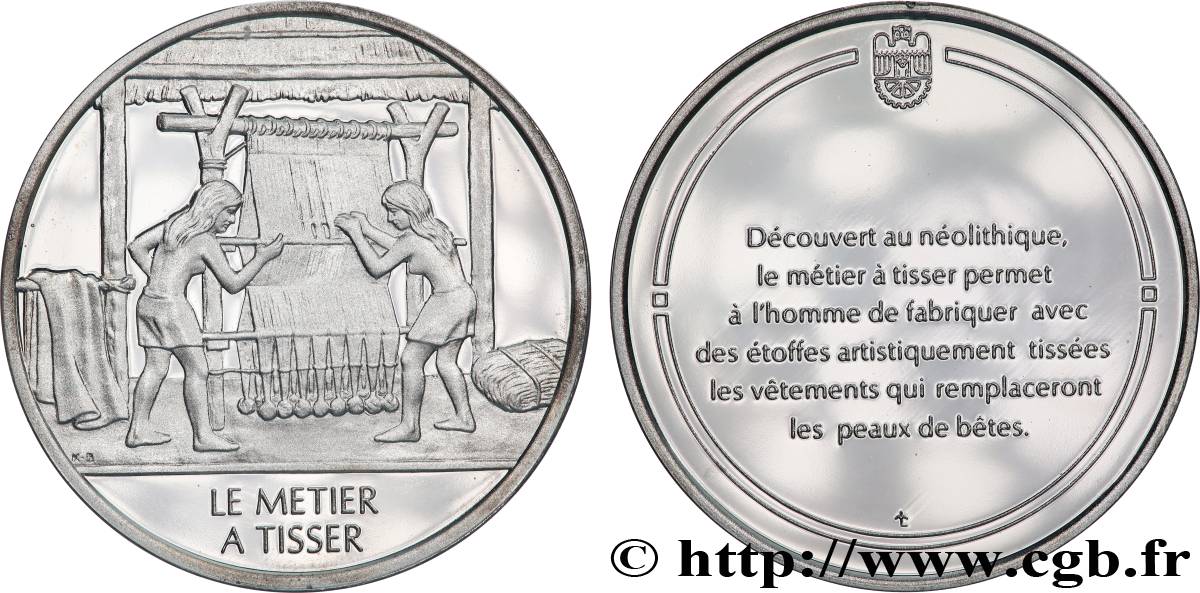 THE 100 GREATEST INVENTIONS OF HUMANITY Médaille, Invention du métier à tisser Proof set