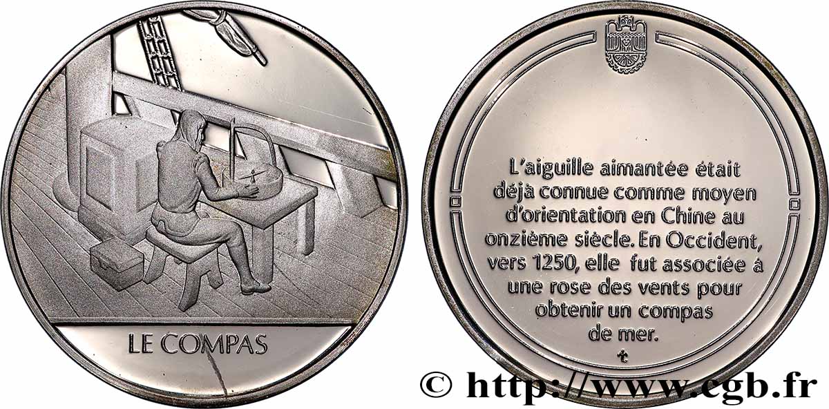 THE 100 GREATEST INVENTIONS OF HUMANITY Médaille, Invention du compas Proof set