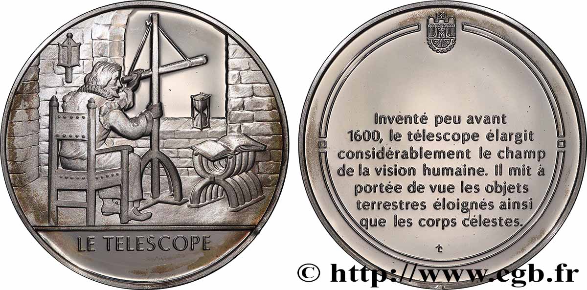 THE 100 GREATEST INVENTIONS OF HUMANITY Médaille, Invention du télescope Proof set