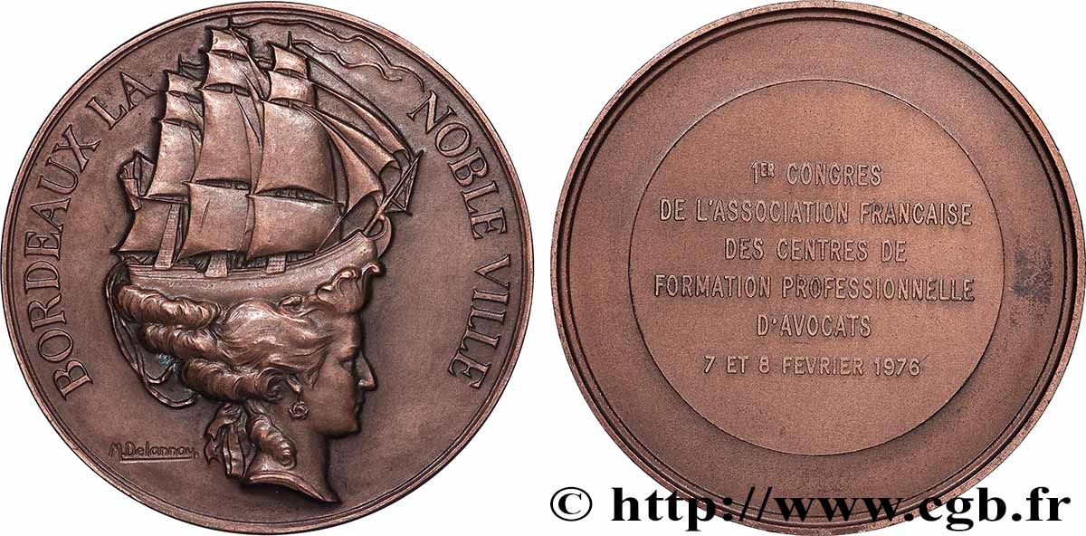 CINQUIÈME RÉPUBLIQUE Médaille, 1er Congrès des experts judiciaires TTB+