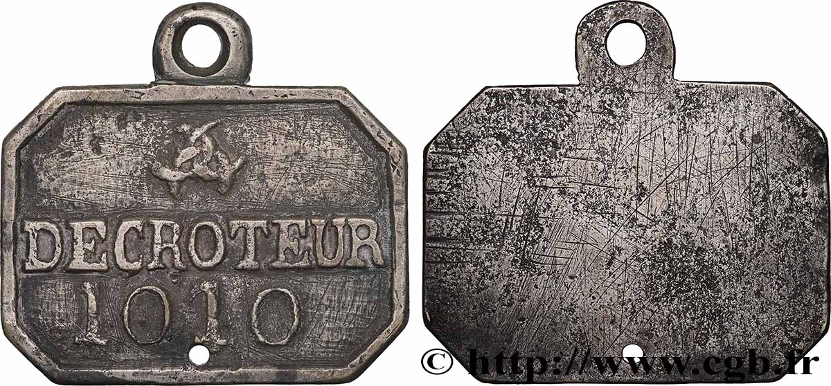 III REPUBLIC Plaque de métier, décrotteur, N° 1010 VF