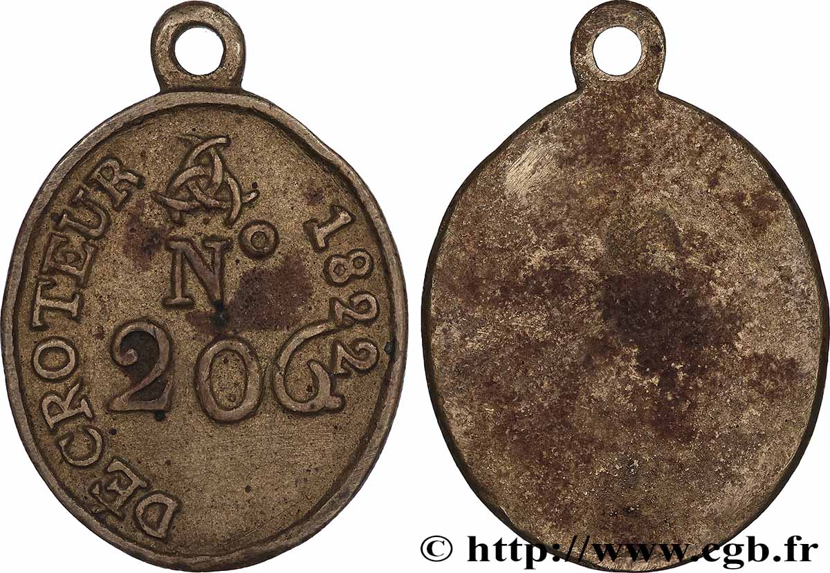 TROISIÈME RÉPUBLIQUE Plaque de métier, décrotteur, N° 206 TTB