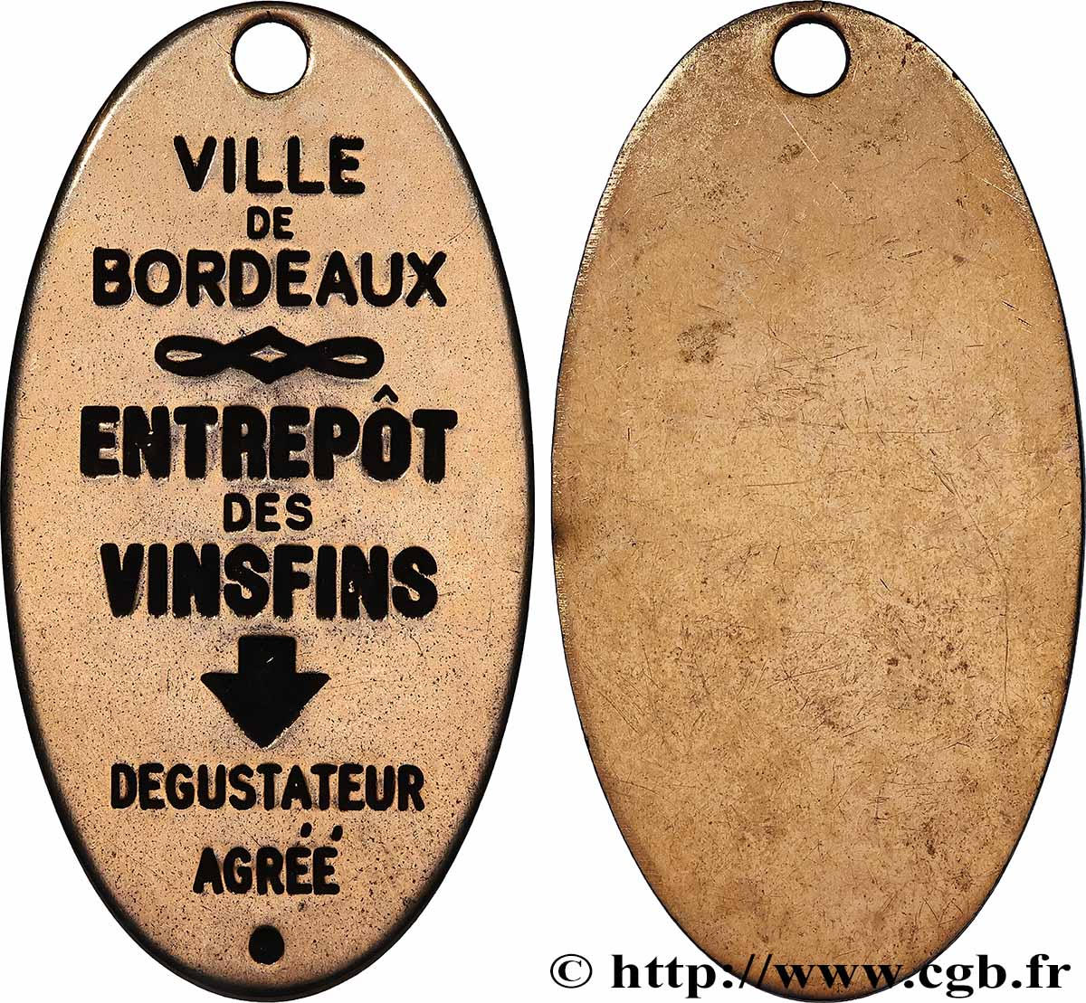 TROISIÈME RÉPUBLIQUE Plaque de métier, dégustateur agréé TTB+
