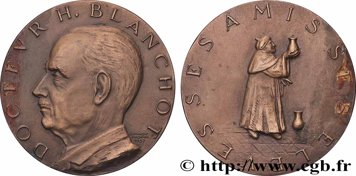 QUATRIÈME RÉPUBLIQUE Médaille, Docteur H. Blanchot TTB
