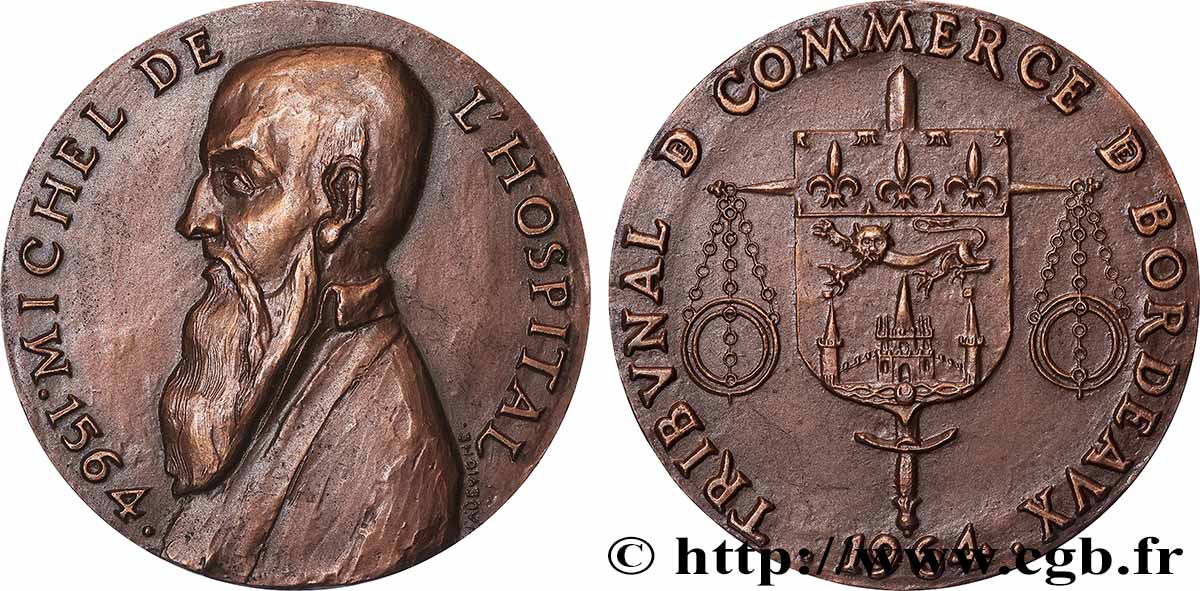 CINQUIÈME RÉPUBLIQUE Médaille, Michel de L&nbsp;Hospital, Tribunal de commerce SUP