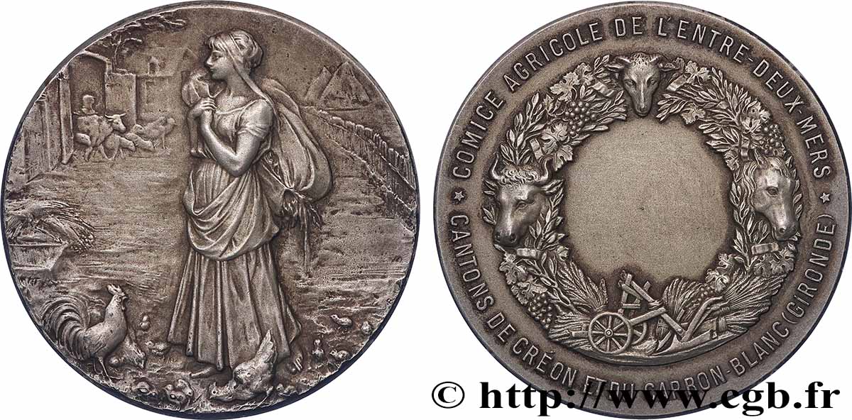 SOCIÉTÉS D&nbsp;AGRICULTURE, HORTICULTURE, PÊCHE ET CHASSE Médaille, Comice agricole de l’entre-deux-mers SUP