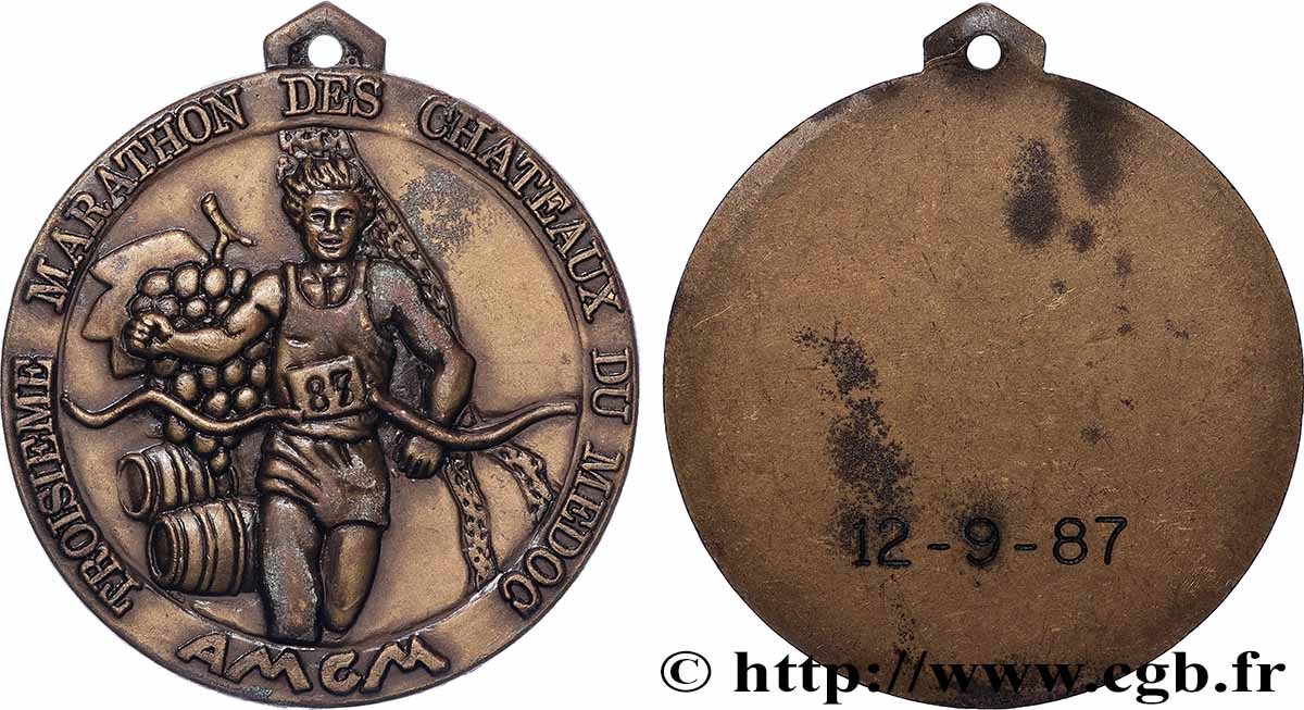 CINQUIÈME RÉPUBLIQUE Médaille, 3.e marathon des châteaux du Médoc TTB+