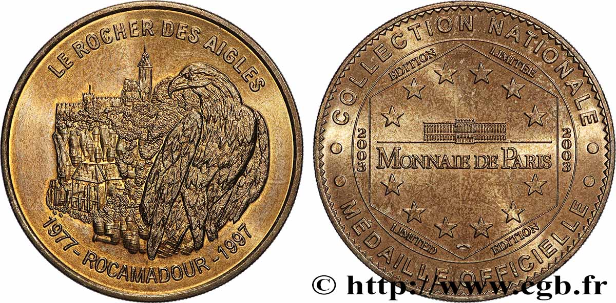 TOURISTIC MEDALS Médaille touristique, Rocher des Aigles de Rocamadour AU