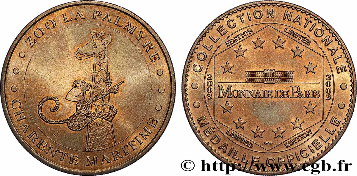 MÉDAILLES TOURISTIQUES Médaille touristique, Zoo de La Palmyre, Charente-Maritime TTB+