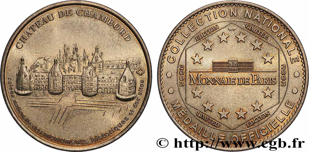 MÉDAILLES TOURISTIQUES Médaille touristique, Château de Chambord SUP