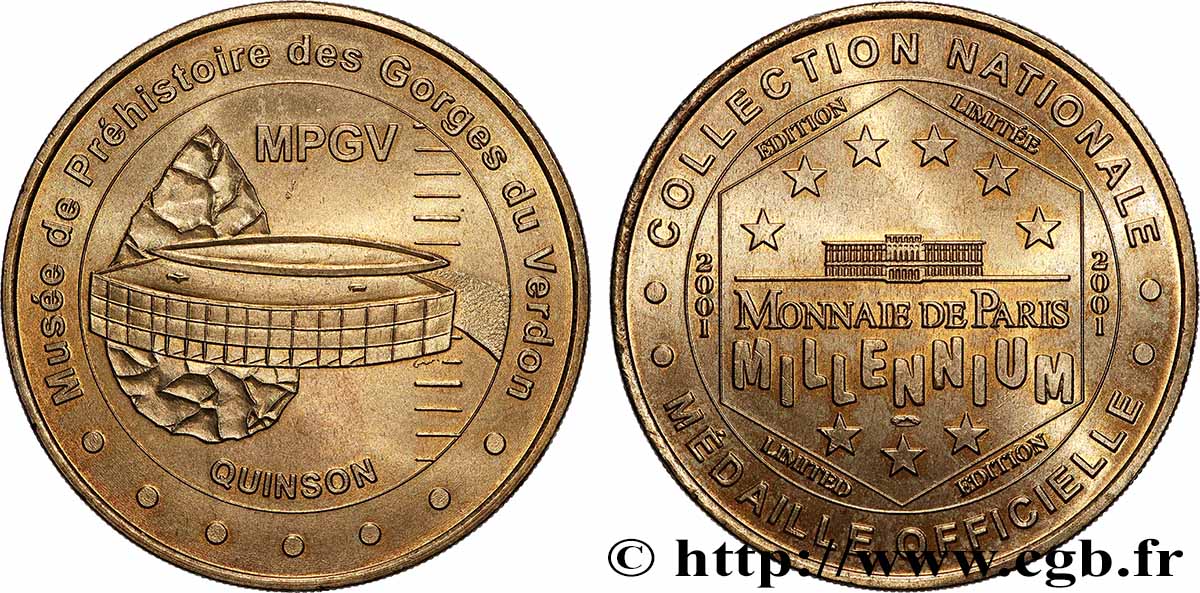 TOURISTIC MEDALS Médaille touristique, Musée de préhistoire des Gorges du Verdon SPL