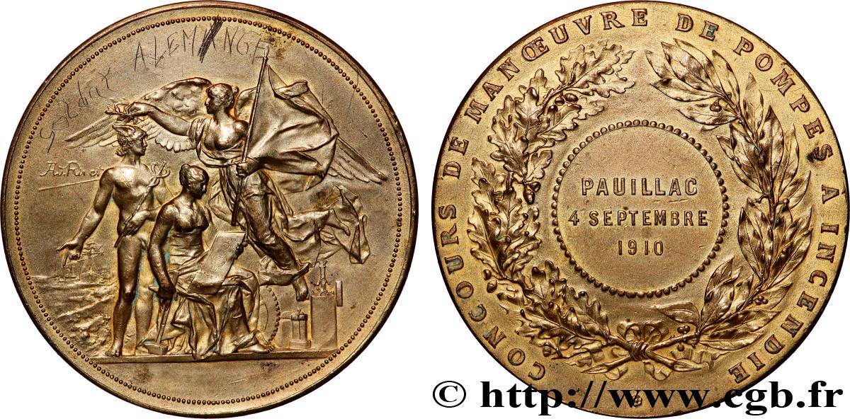 III REPUBLIC Médaille, Exposition départementale du travail XF