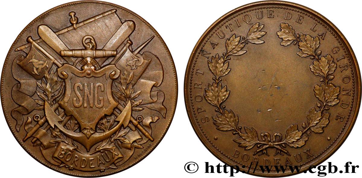 TROISIÈME RÉPUBLIQUE Médaille, Sport nautique de la Gironde, 3.e type TTB+