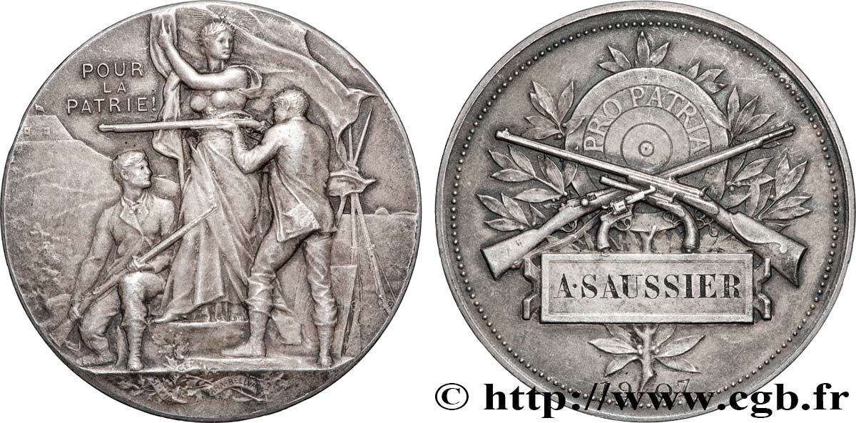 TROISIÈME RÉPUBLIQUE Médaille, Pour la Patrie ! TTB+