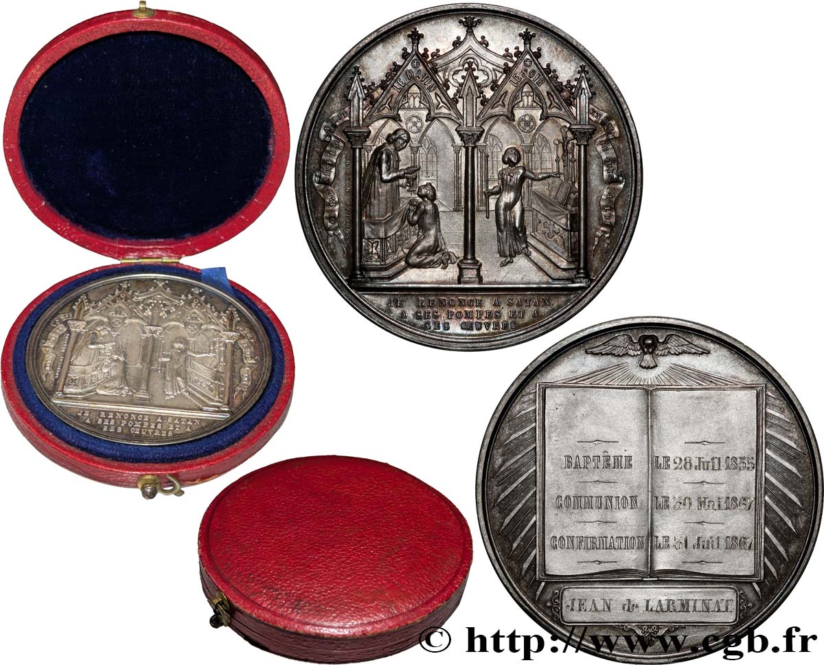 MÉDAILLES RELIGIEUSES Médaille de Baptême, Communion et Confirmation SPL