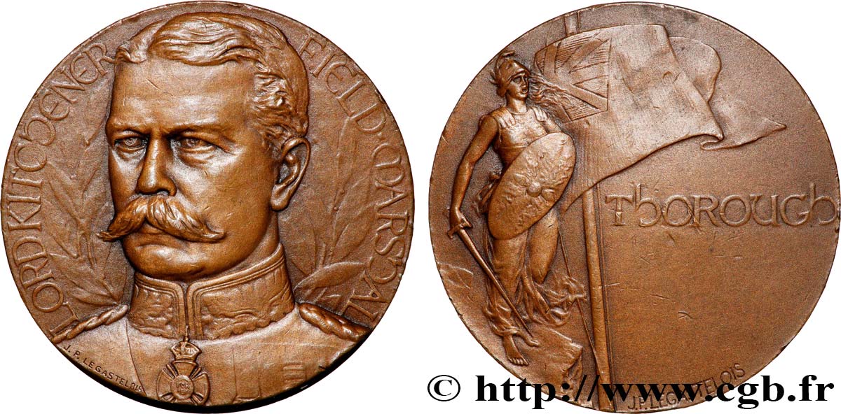 GRANDE-BRETAGNE - GEORGES VI Médaille, Field Marshal Horatio Herbert Kitchener, 1st Earl Kitchener TTB+