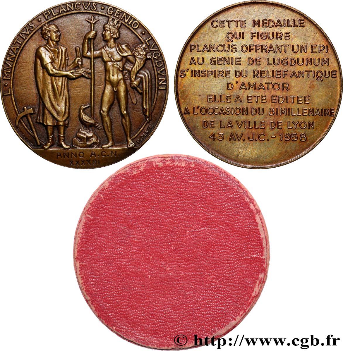 QUATRIÈME RÉPUBLIQUE Médaille, Bimillénaire de la ville de Lyon SPL