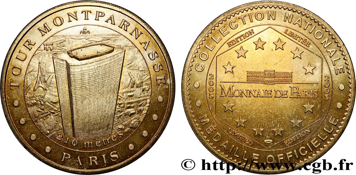 MÉDAILLES TOURISTIQUES Médaille touristique, Tour Montparnasse, Paris TTB+