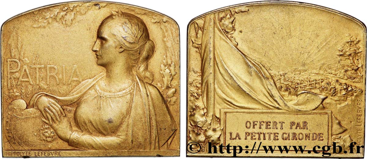 III REPUBLIC Plaquette, PATRIA, Offert par la Petite Gironde AU