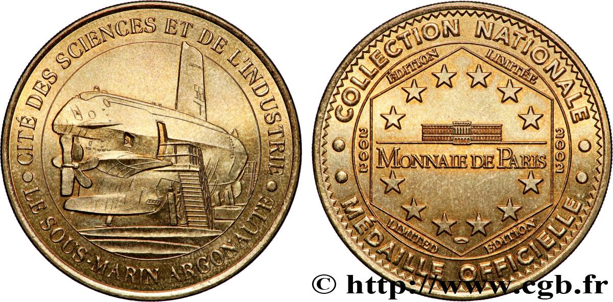 TOURISTIC MEDALS Médaille touristique, Cité des Sciences et de l’Industrie, Le sous-marin Argonaute AU