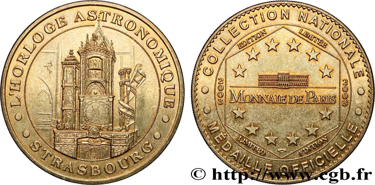 TOURISTIC MEDALS Médaille touristique, Horloge astronomique, Strasbourg SPL