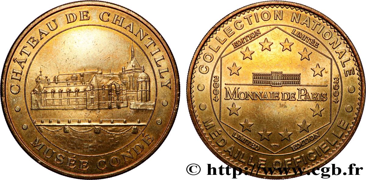 TOURISTIC MEDALS Médaille touristique, Château de Chantilly, musée Condé AU