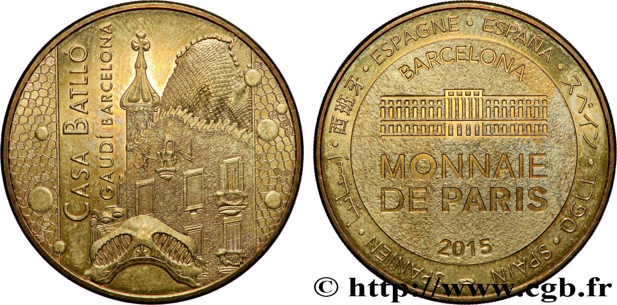 TOURISTIC MEDALS Médaille touristique, Barcelone, Casa Battlo de Gaudi VZ